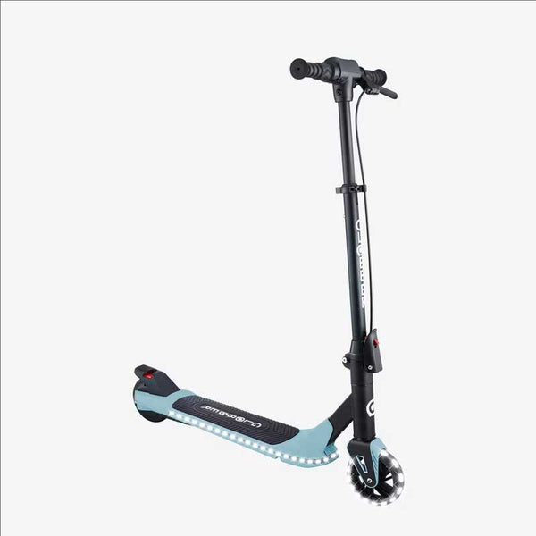 Electric scooter with light-up deck and wheels GLOBBER E-MOTION 8 - pastel blue