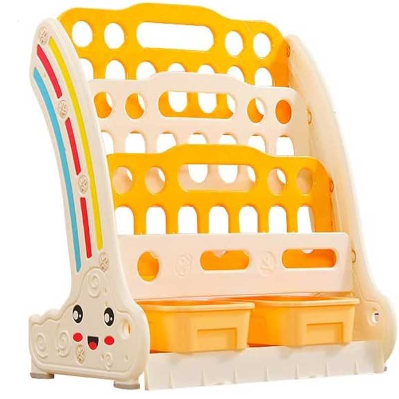 Combined children's bookshelf and toy organizer Feelkids - yellow
