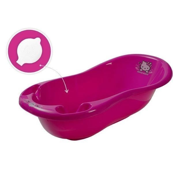 Baby bath tub with plug Hello Kitty pink