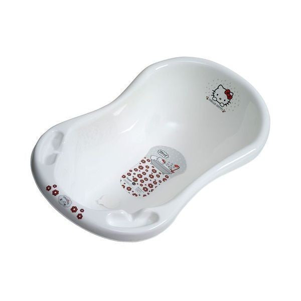 Hello Kitty Baby Bath Tub with Plug and Anti-Slip Mat, White