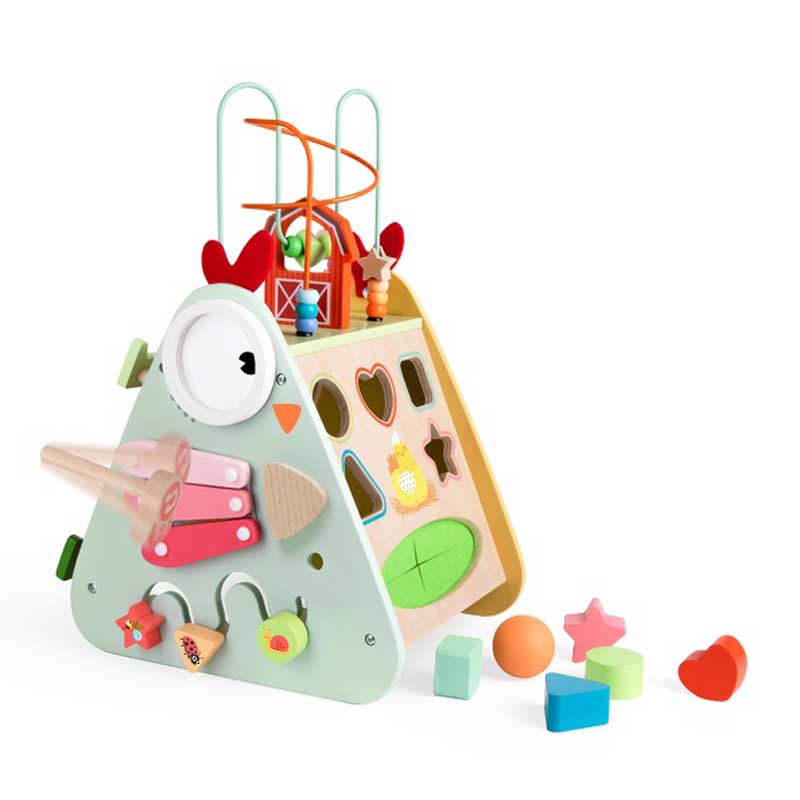 Wooden didactic cube "Rooster" Classic World