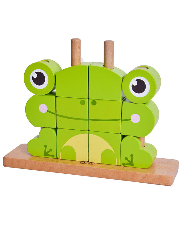 Wooden cube puzzle for children - Froggy