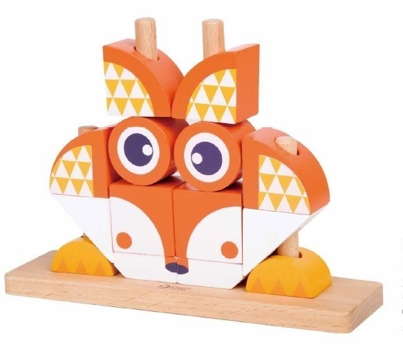 Wooden Cube Puzzle for Kids - Fox