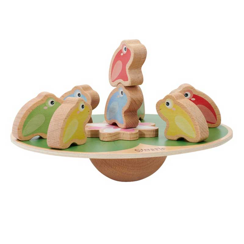 Wooden children's balance game - Water Lily with Frogs