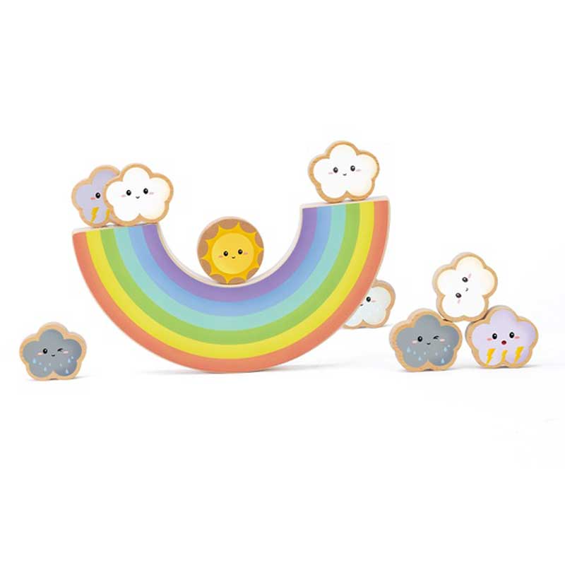 Wooden balancing game - rainbow
