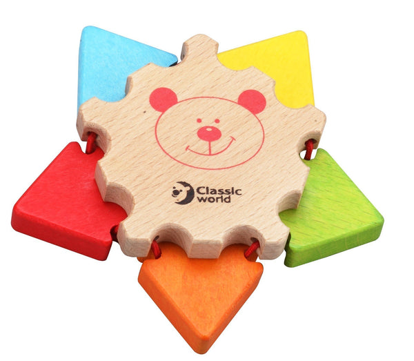 Wooden flower toy with a mirror