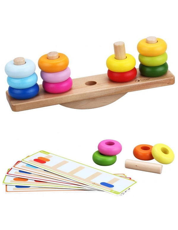 Wooden stacking and balancing toy