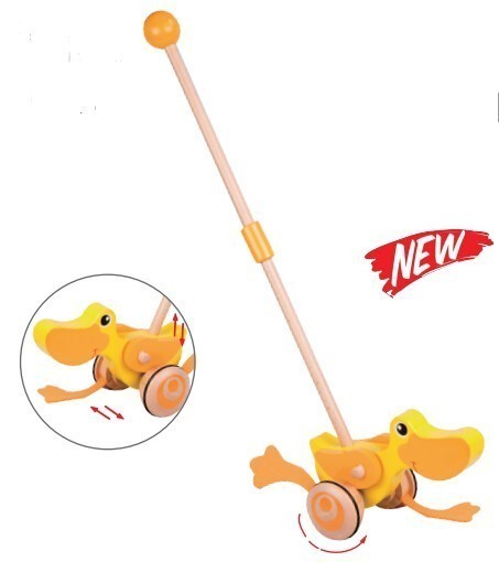 Wooden push-along duck