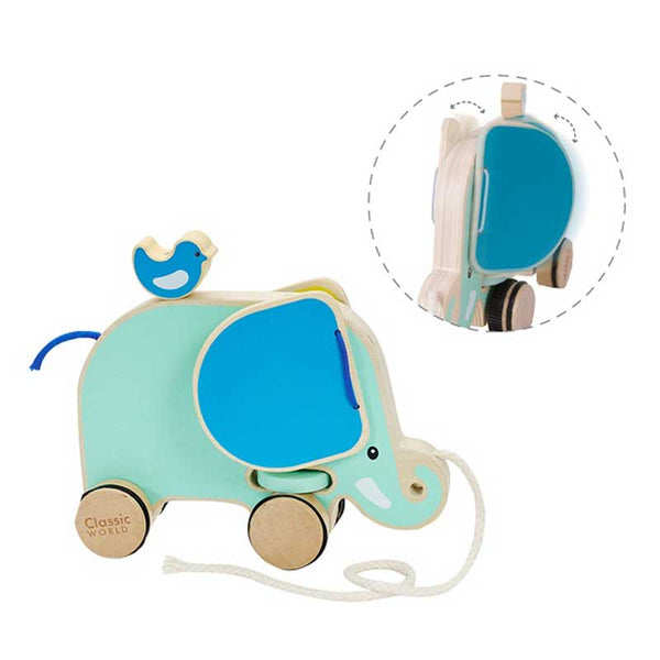 Kids Wooden Pull-Along Toy - Elephant