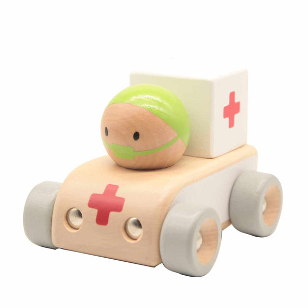 Wooden Toy Car - Ambulance