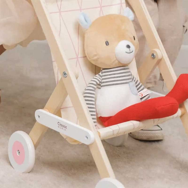 Children's wooden doll pram