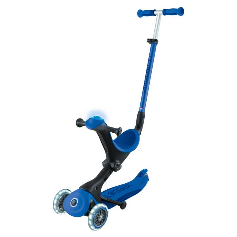 Children's Foldable Scooter with Parent Control Globber Go Up Deluxe Flash Lights, Dark Blue