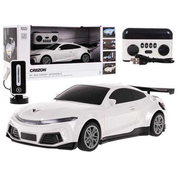 Kids' Sports Electric Car Crazon New Energy with Charging Station, RC in White