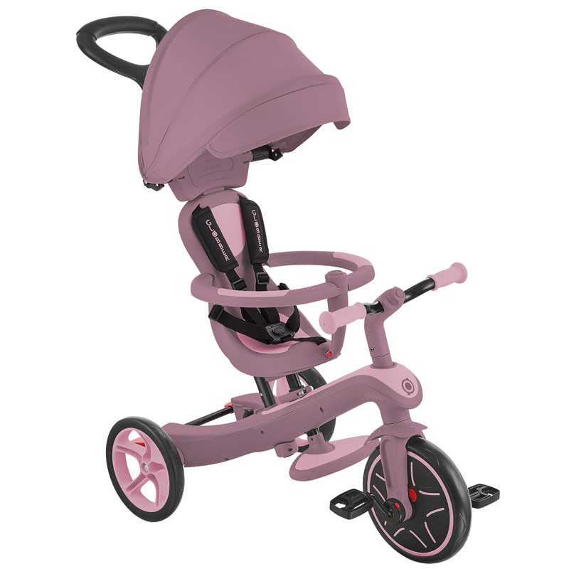 Kids' Tricycle 4-in-1 GLOBBER EXPLORER TRIKE ECOLOGIC, Berry
