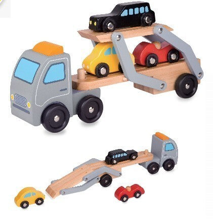 Toy car carrier with 3 cars