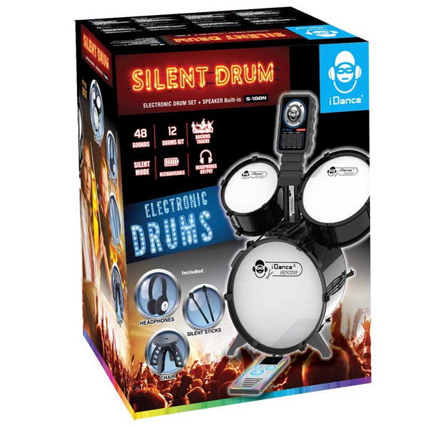 Kids' electronic drum set with silent mode
