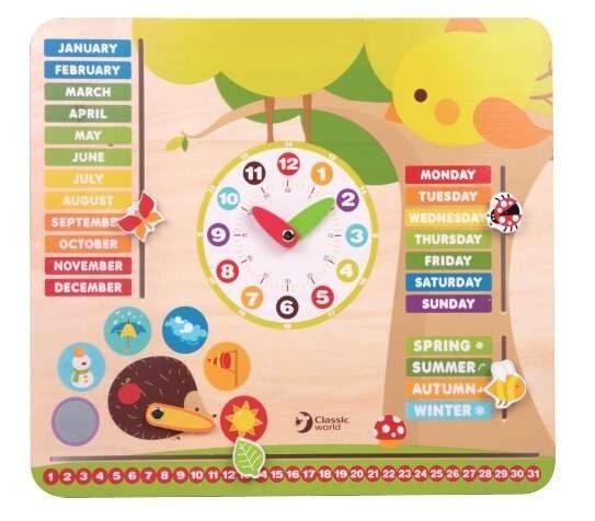 Kids' Educational Calendar with Clock
