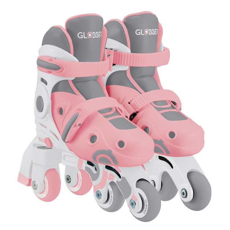 GLOBBER 2-in-1 Kids' Roller Skates, size 26-29, Pastel Pink