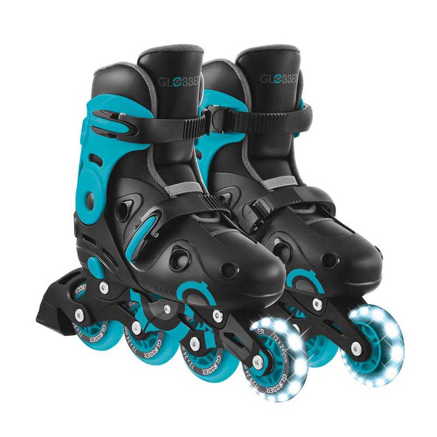 Children's Roller Skates with Light-Up Wheels GLOBBER 2-in-1, size 34-37 - blue