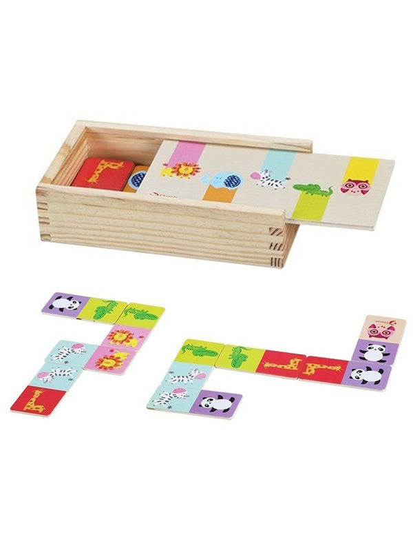 Kids wooden animal dominoes