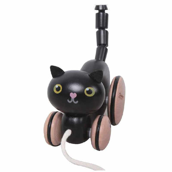Pull-along kitten toy, black