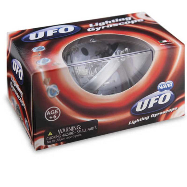 Gyroscopic Top for Kids with LED Lights NAVIR UFO, white