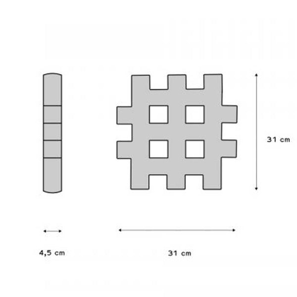 Large "MAXI" Waffle Building Blocks, 32 pieces