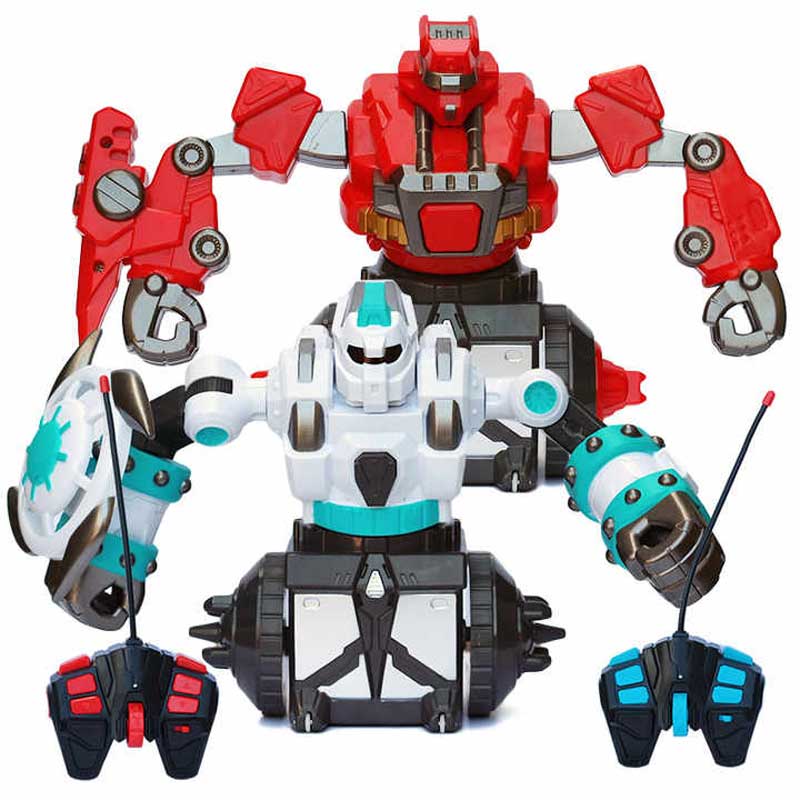 Crazon Interactive Set of Two Spinning Battle Robots, RC