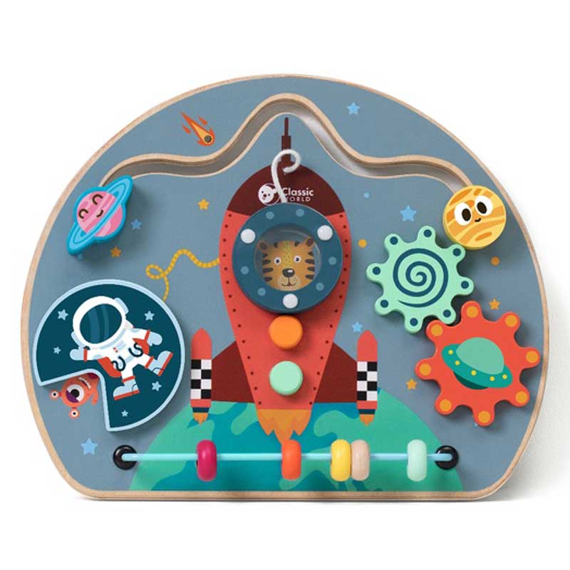 Interactive Wooden Children's Toy - Space Rocket
