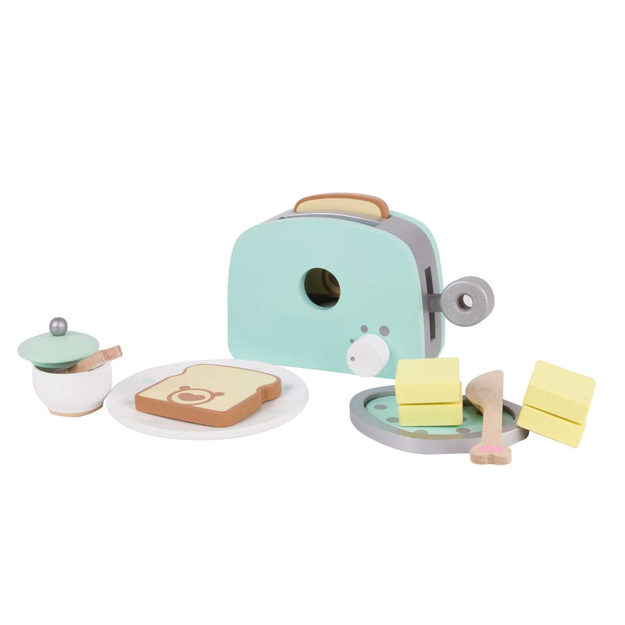 Wooden Toy Toaster Set - Blue