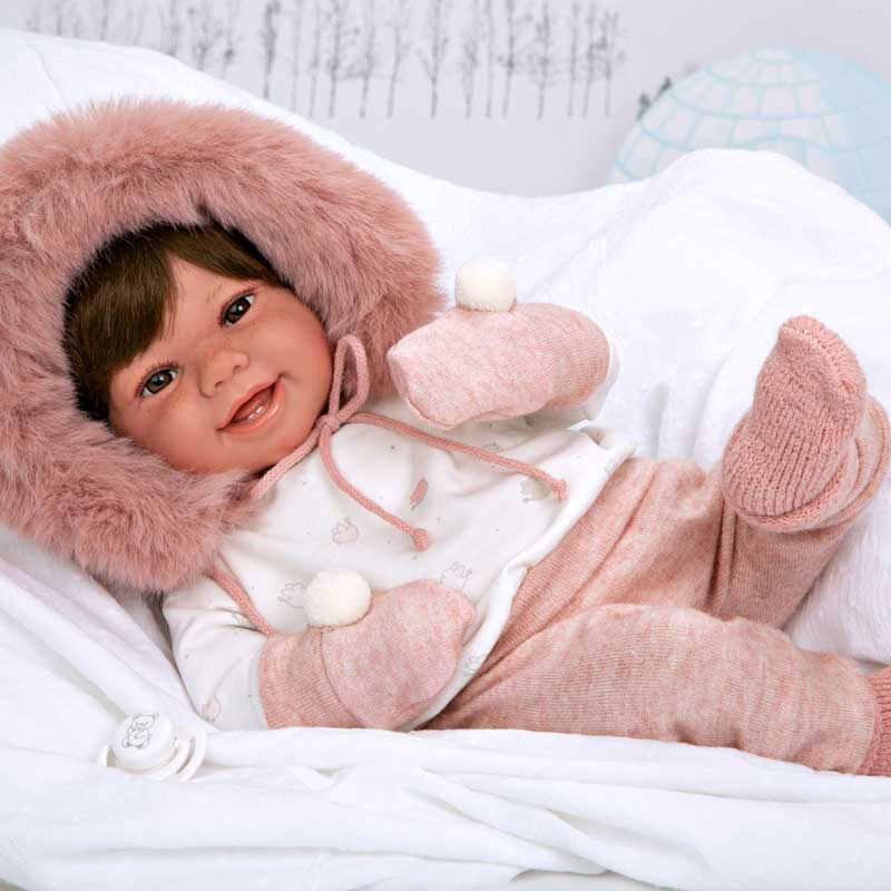 Zoe Doll in Pink with Accessories - 45 cm, Realistic Weight