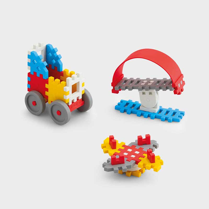 Mini waffle construction set with 35 pieces - blue