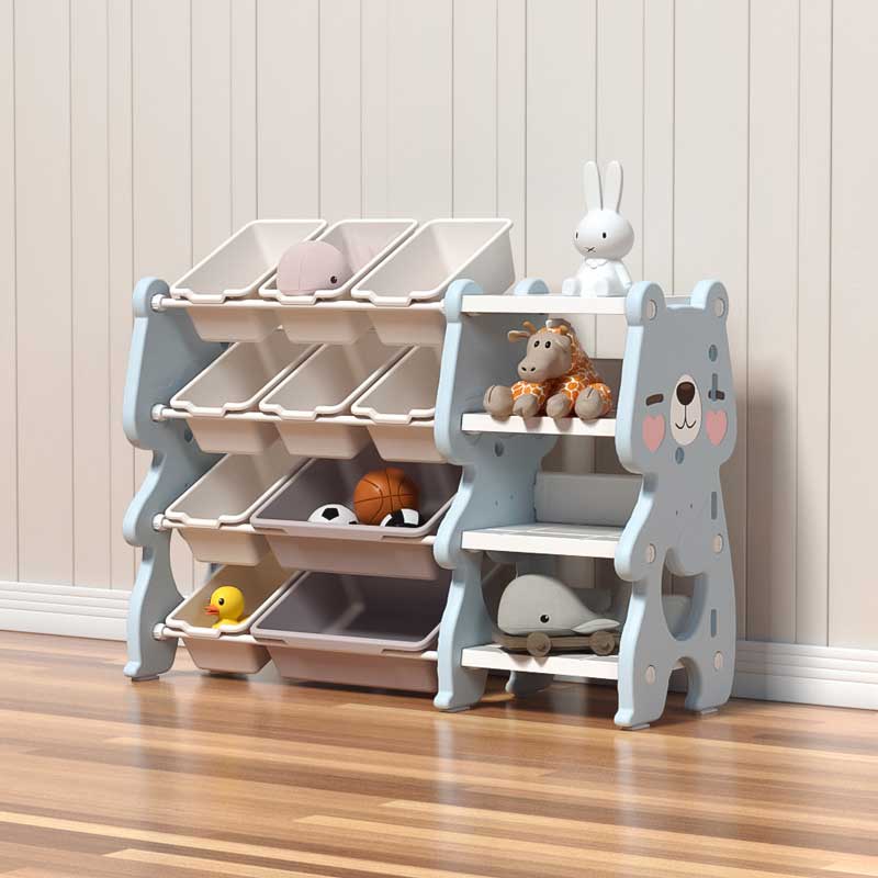Multi-functional Toy Organizer with Storage Bins - Blue Bear