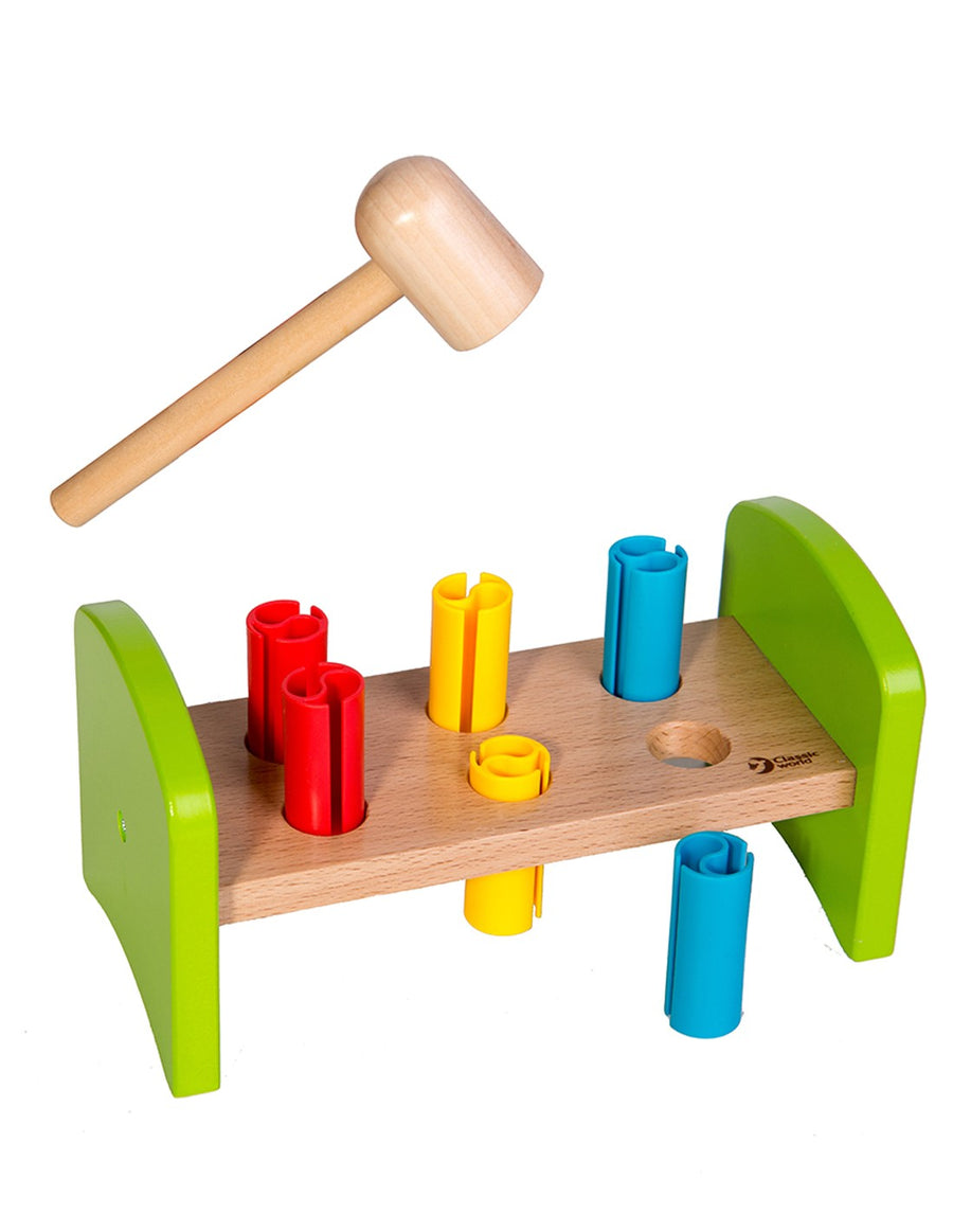 Multi-activity wooden toy with Hammer