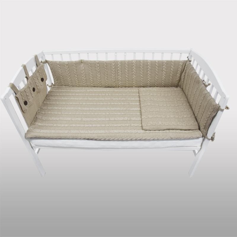 Knitted cot set beige