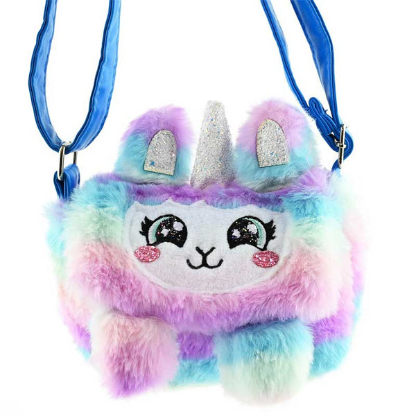 Plush Shoulder Bag for Girls "Colorful Unicorn", 18 cm