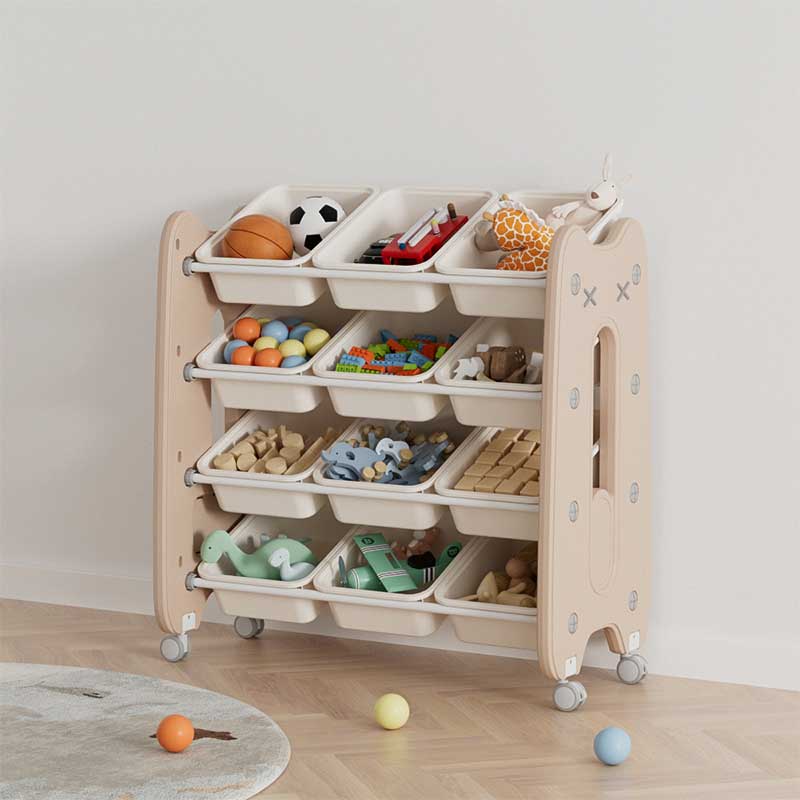 Feelkids Portable Plastic Organizer for Children's Toys - Brown