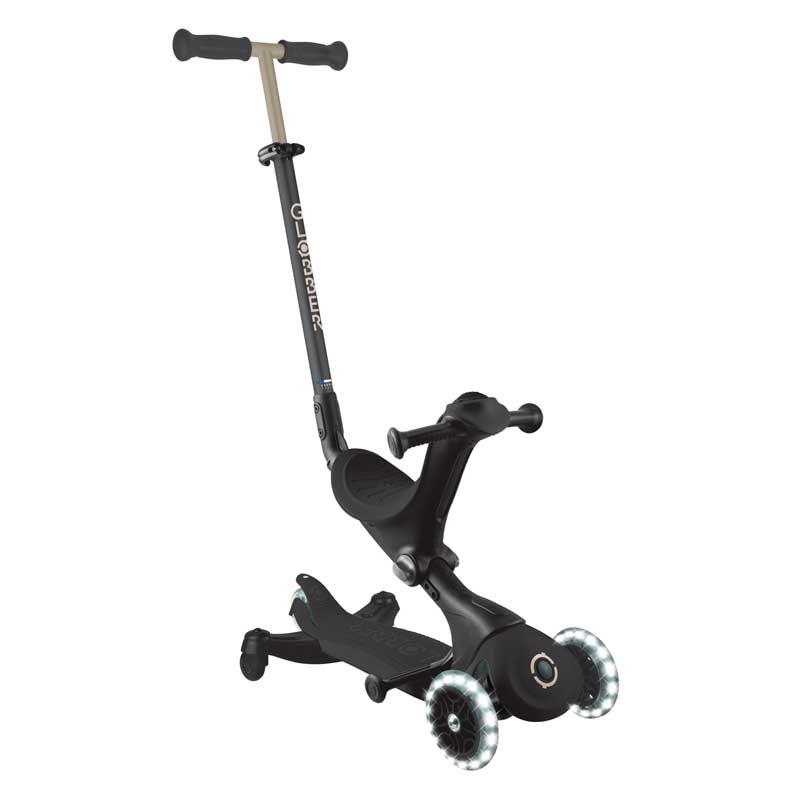 Тротинетка 5 в 1 GLOBBER GO UP DELUXE LIGHTS 360° - черна