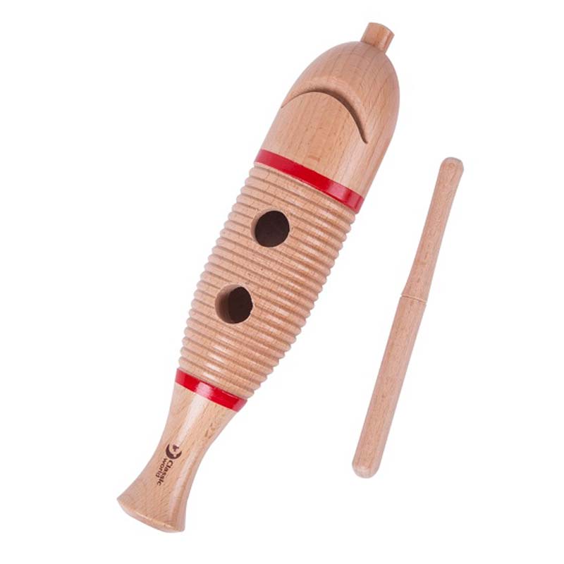 Wooden percussion musical instrument - Maxi Guiro