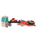 Wooden toy - Car transporter with cars