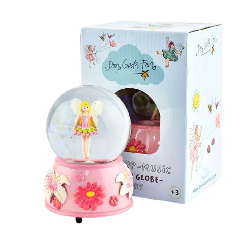 Декоративна снежна топка Fairy с музика, фея и блестящи частици