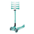 Детска сгъваема тротинетка с родителски контрол Globber Go Up Deluxe Flash Lights, ментово зелена