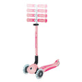 Детска сгъваема тротинетка с родителски контрол Globber Go Up Deluxe Flash Lights, розова