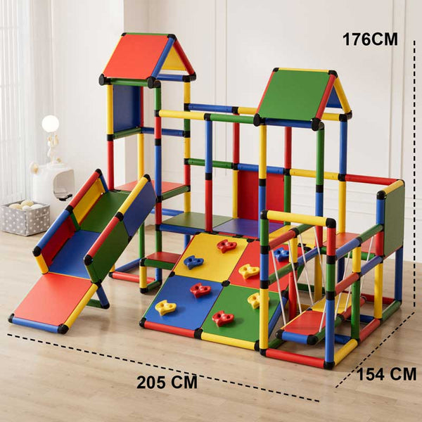 Модулен детски център Feelkids с мост и стена за катерене