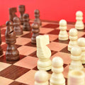 Класически дървен шах с фигури, за деца, 29 см