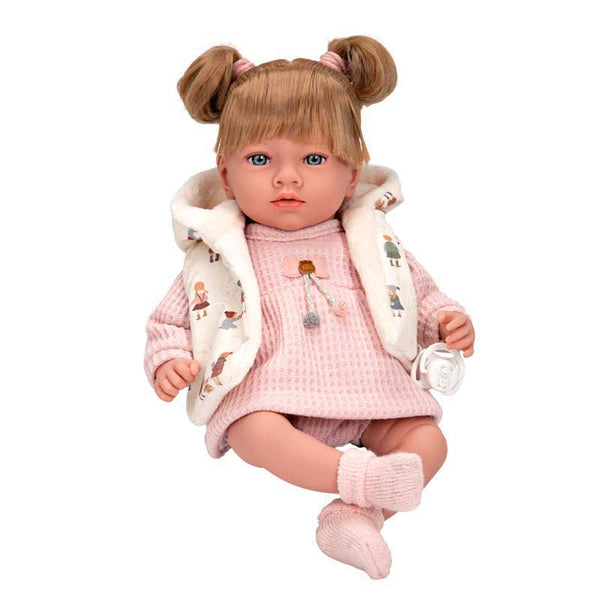 Aria doll in pink, laughing - 40 cm