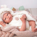 Baby doll Anna with a plush blanket and accessories, realistic weight - 40 cm