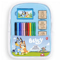 Творческа раница Bluey с 10 миещи се флумастера, 4 печата и 30 стикера
