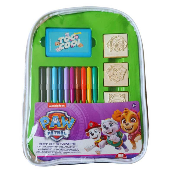 Творческа раница Paw Patrol Girl с 10 миещи се флумастера, 4 печата и 30 стикера
