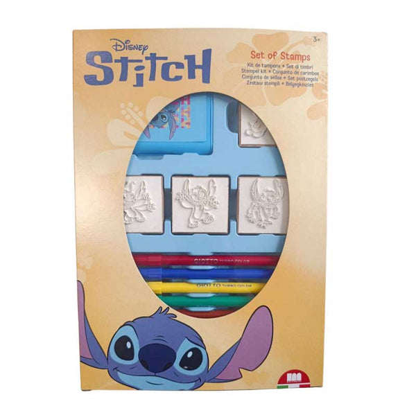 Творчески комплект Stitch със 7 цветни флумастера и 4 печата